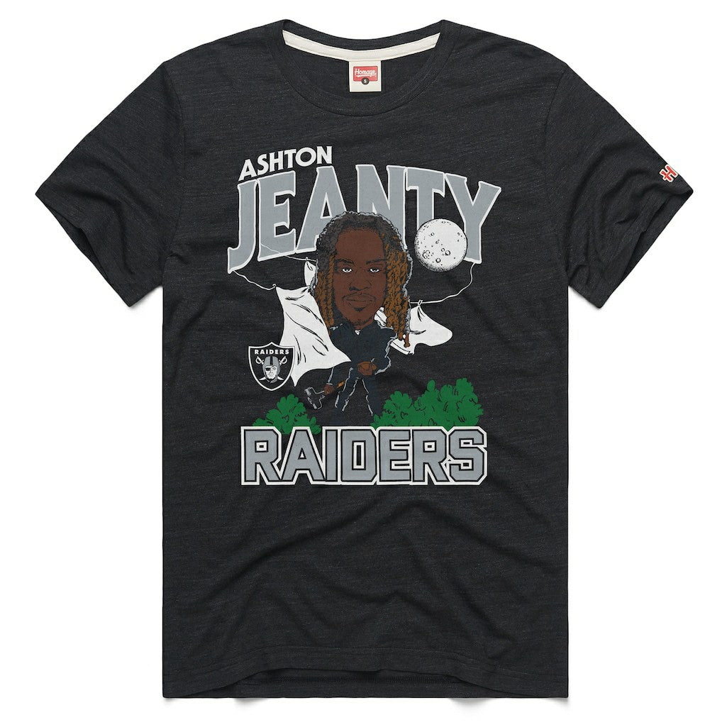 Ashton Jeanty  Homage Unisex Caricature Player Graphic Tri-Blend T-Shirt - Las Vegas Raiders