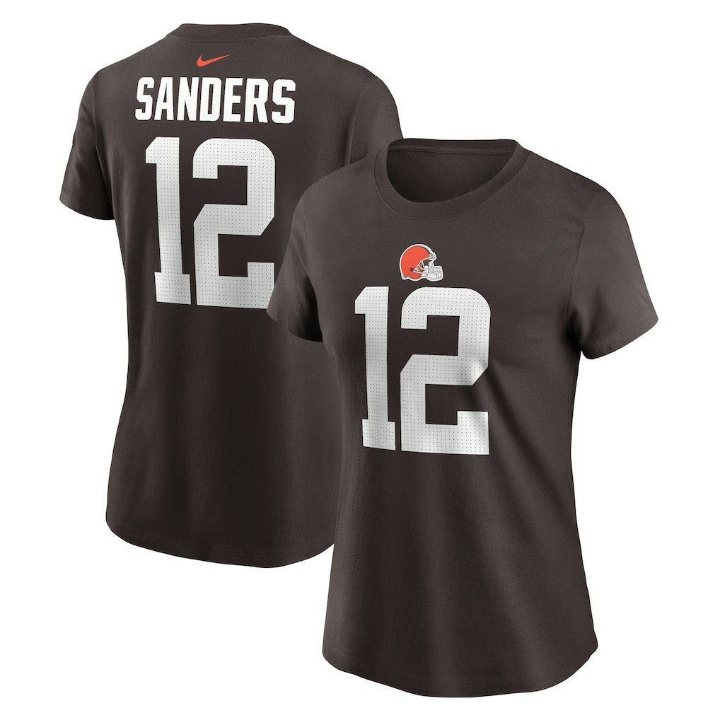 Shedeur Sanders  Women's 2025 NFL Draft Name & Number T-Shirt - Cleveland Browns