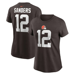 Shedeur Sanders  Women's 2025 NFL Draft Name & Number T-Shirt - Cleveland Browns
