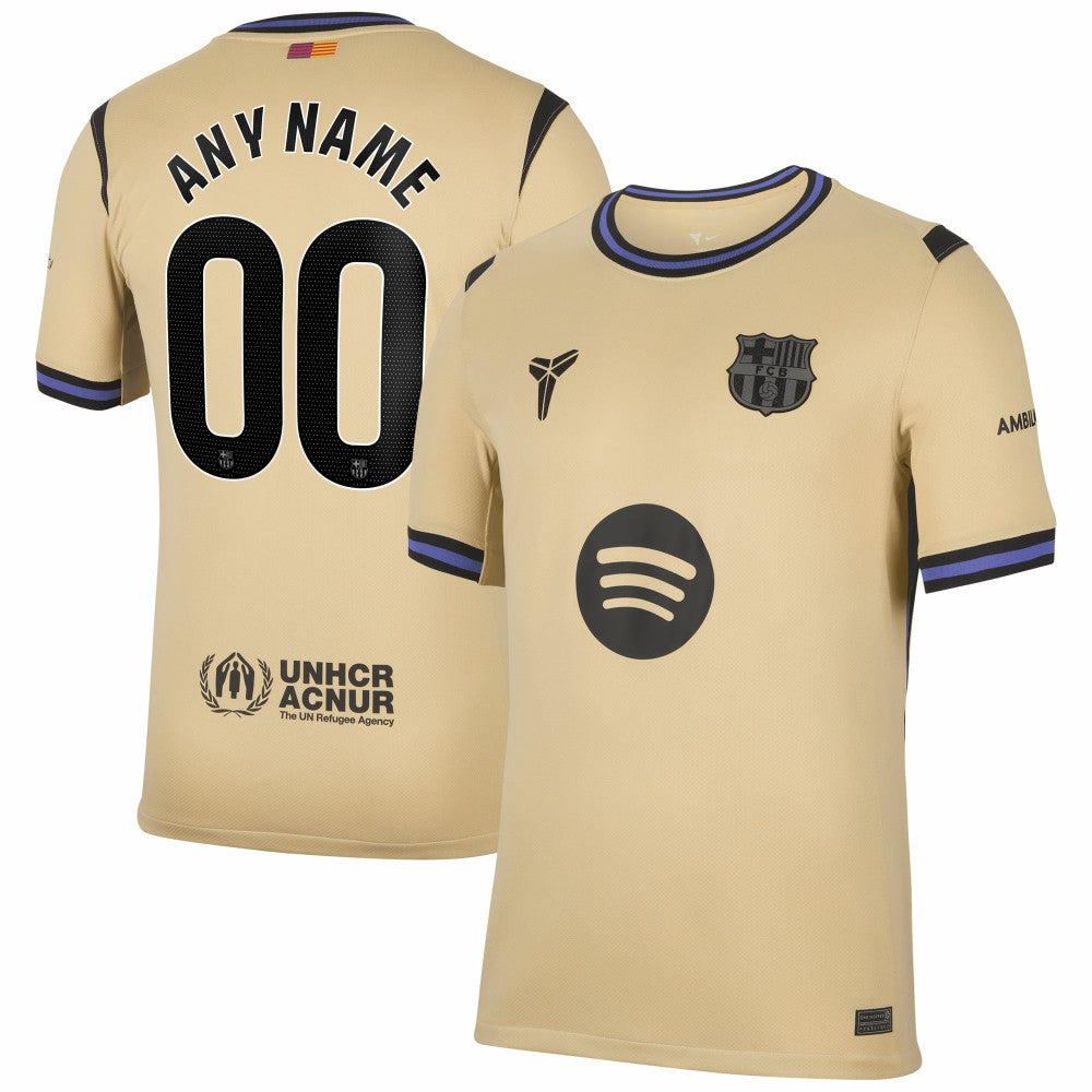 Barcelona 2025/26 Away Stadium Replica Custom Jersey - Nike Gold
