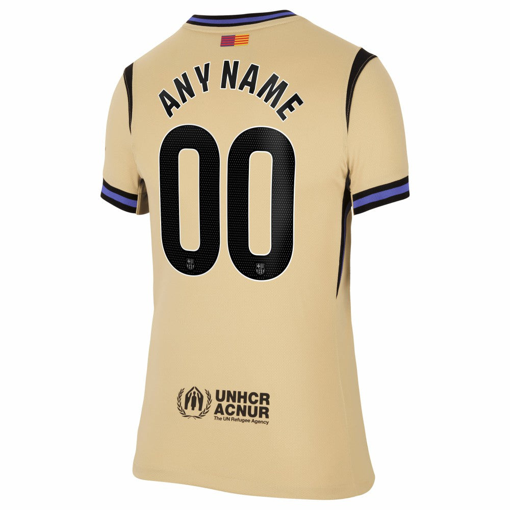 Barcelona Women's 2025/26 Away Stadium Replica Custom Jersey - Nike Gold