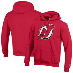 NHL Red New Jersey Devils Champion Primary Logo 1-Hit Pullover Hoodie