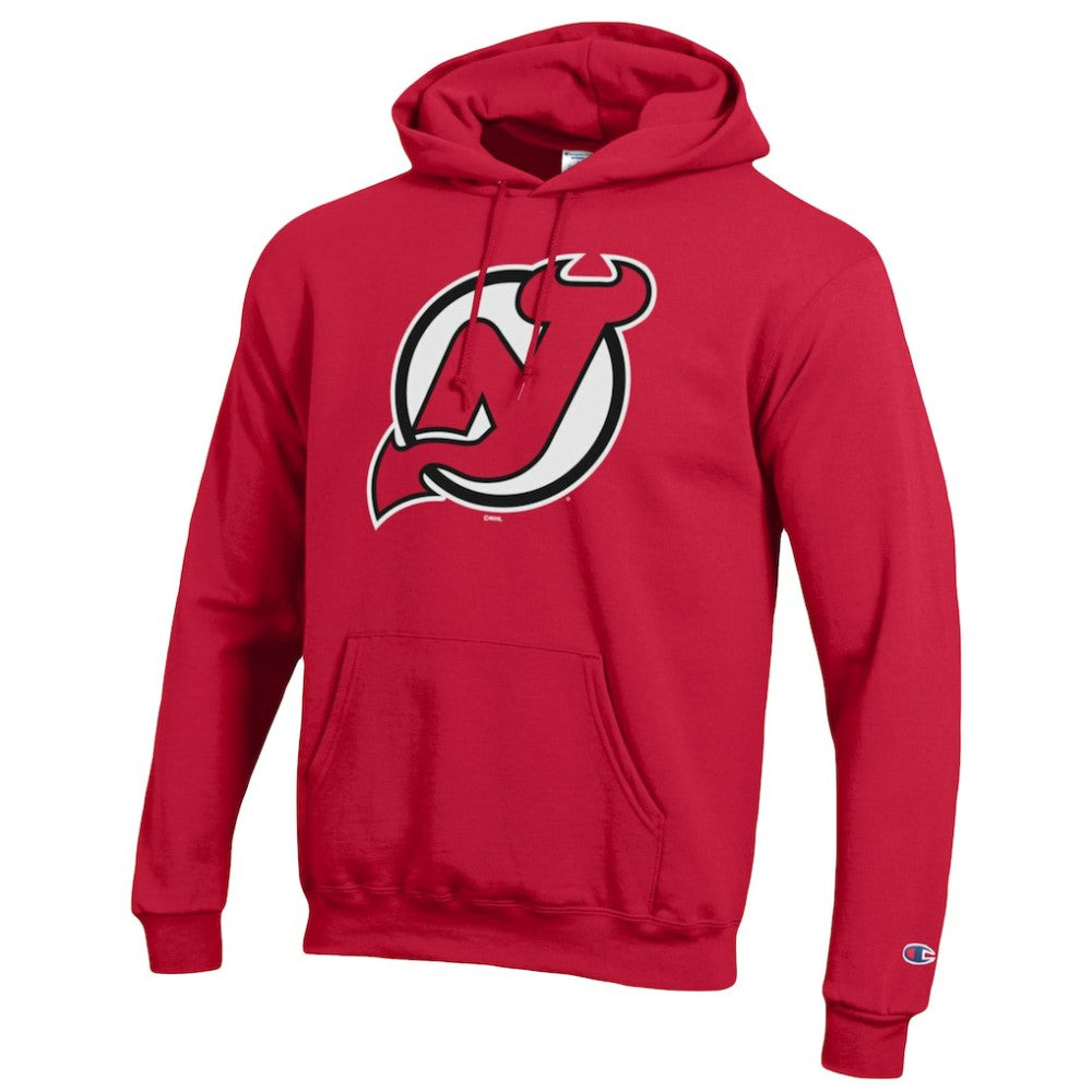 NHL Red New Jersey Devils Champion Primary Logo 1-Hit Pullover Hoodie