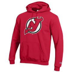 NHL Red New Jersey Devils Champion Primary Logo 1-Hit Pullover Hoodie