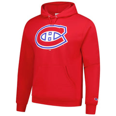 NHL Red Montreal Canadiens Champion Primary Logo 1-Hit Pullover Hoodie