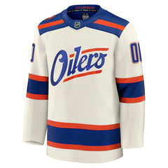 NHL Light Beige Edmonton Oilers Fanatics Alternate Premium Custom Jersey