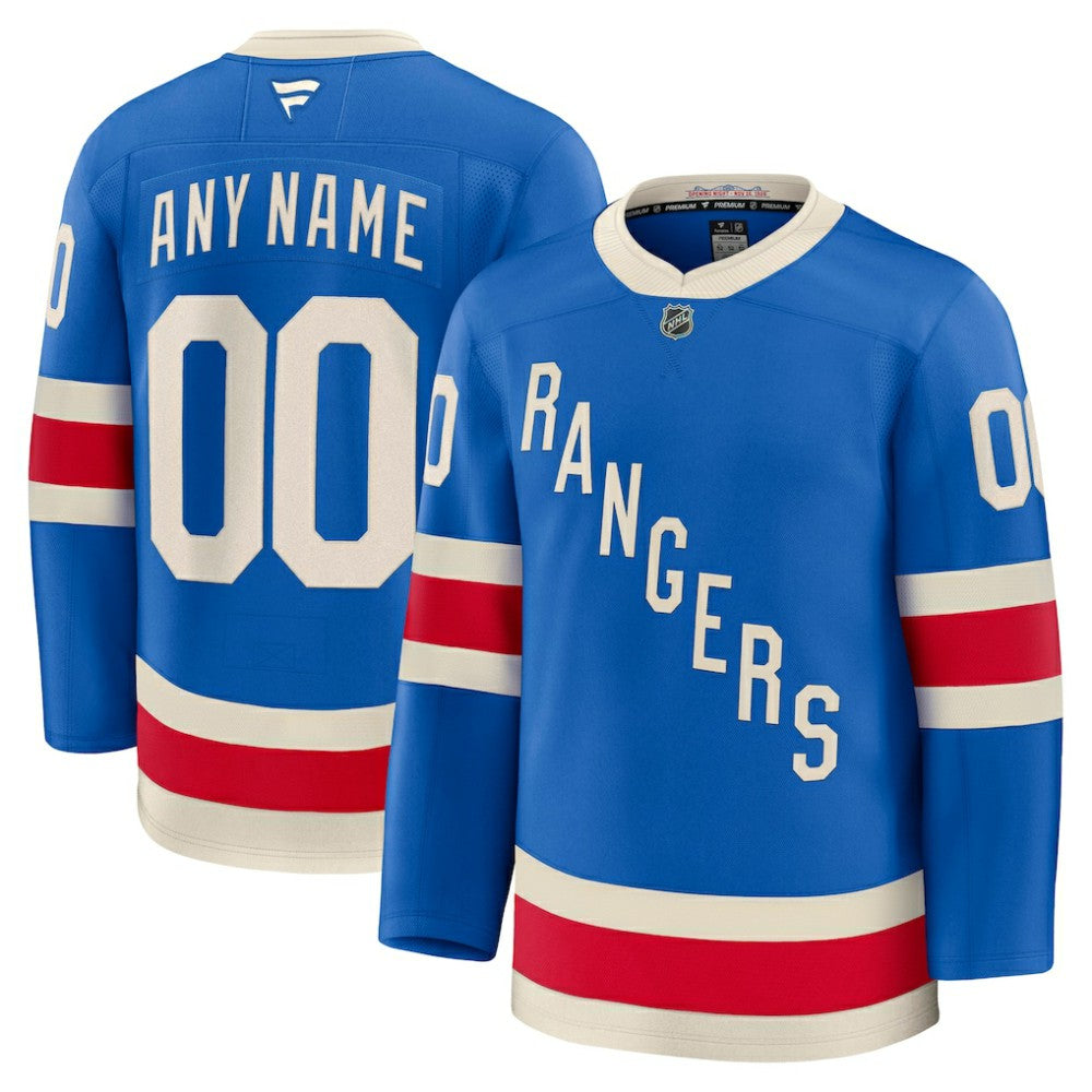 NHL Blue New York Rangers Fanatics Centennial Premium Custom Jersey