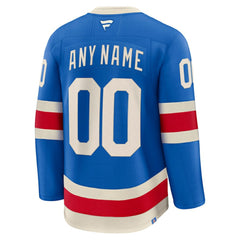 NHL Blue New York Rangers Fanatics Centennial Premium Custom Jersey
