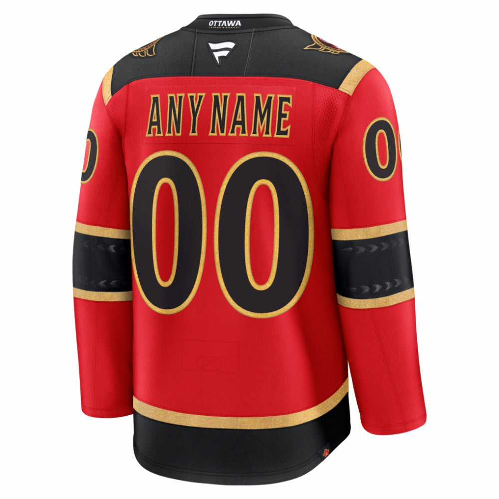 NHL Red Ottawa Senators Fanatics Alternate Custom Premium Jersey