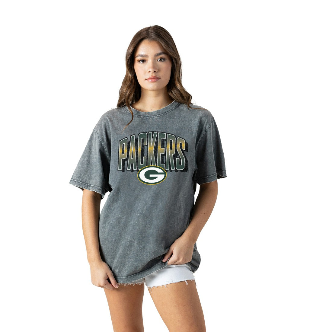 Gameday Couture Women's Peak Performance Oversized Snow Wash T-Shirt - Green Bay Packers