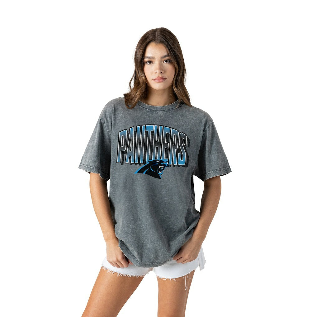 Gameday Couture Women's Peak Performance Oversized Snow Wash T-Shirt - Carolina Panthers
