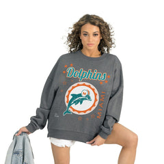 Gameday Couture Women's Ready to Rumble Premium Fleece Pullover Sweatshirt - Miami Dolphins
