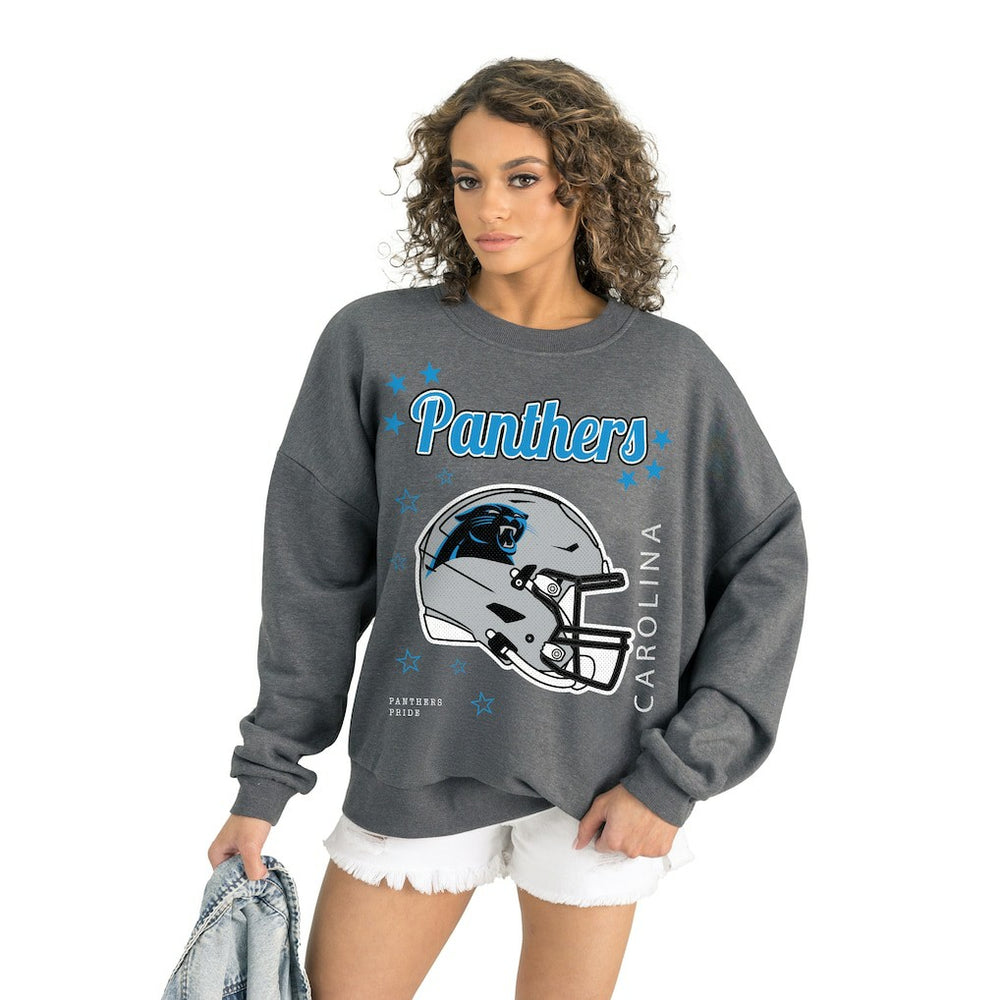 Gameday Couture Women's Ready to Rumble Premium Fleece Pullover Sweatshirt - Carolina Panthers