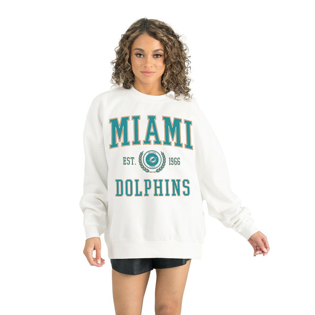 Gameday Couture Women's Timeless Triumph Premium Fleece Pullover Sweatshirt - Miami Dolphins