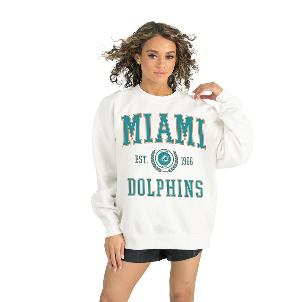Gameday Couture Women's Timeless Triumph Premium Fleece Pullover Sweatshirt - Miami Dolphins