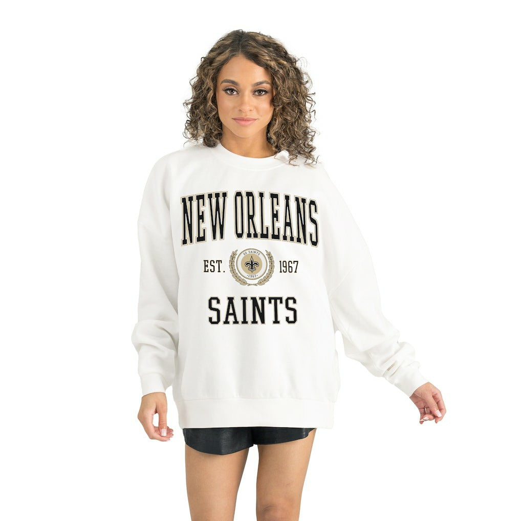 Gameday Couture Women's Timeless Triumph Premium Fleece Pullover Sweatshirt - New Orleans Saints
