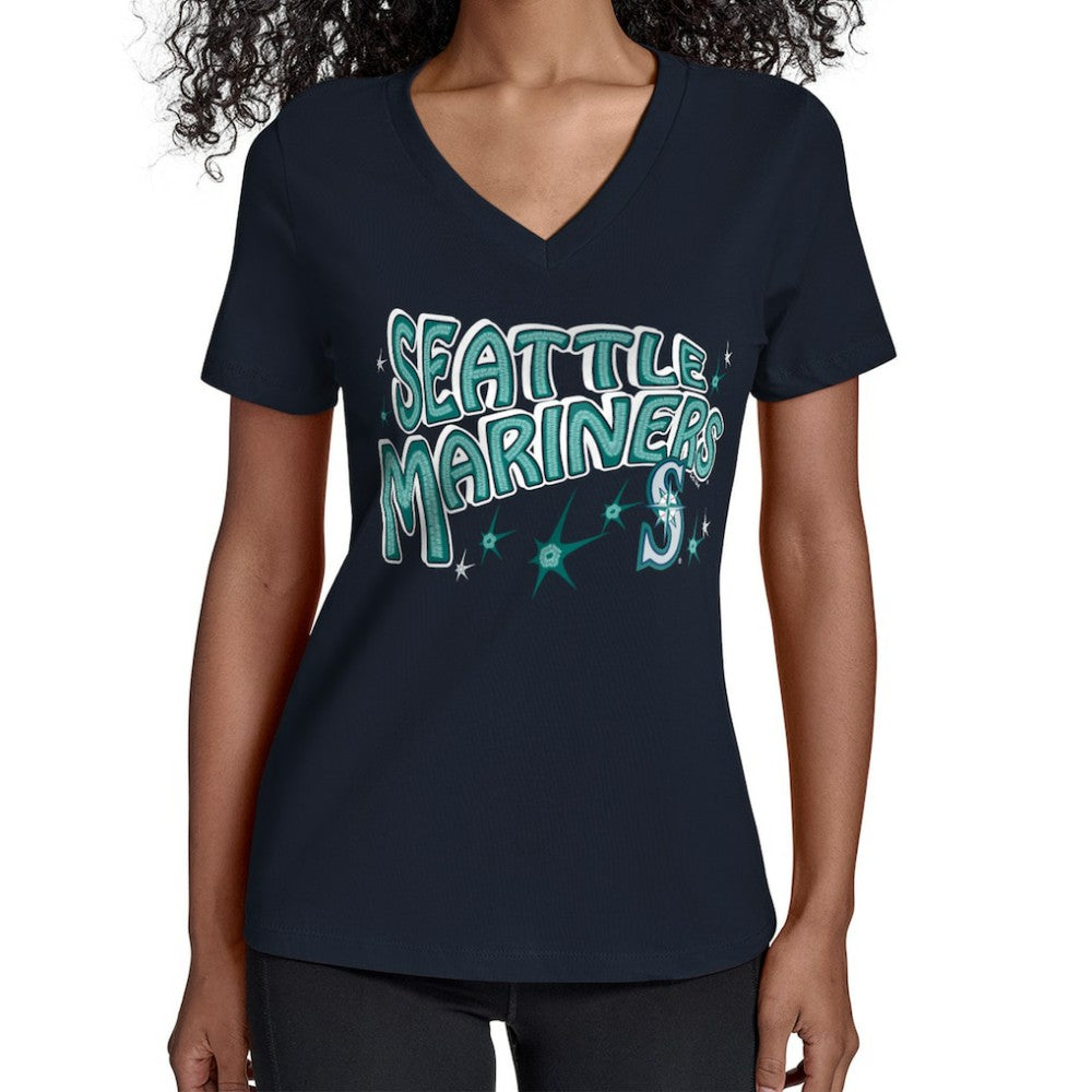 MLB Seattle Mariners Starter Women's Fireworks V-Neck T-Shirt