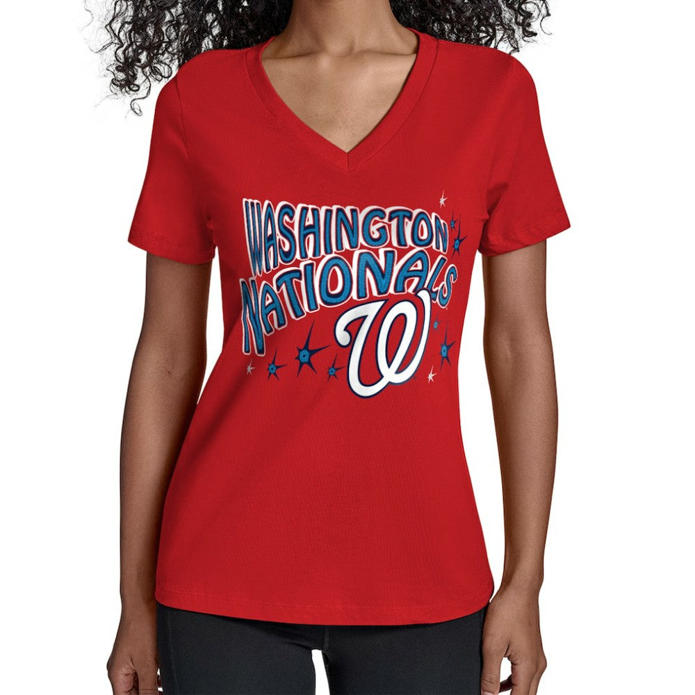 MLB Washington Nationals Starter Women's Fireworks V-Neck T-Shirt