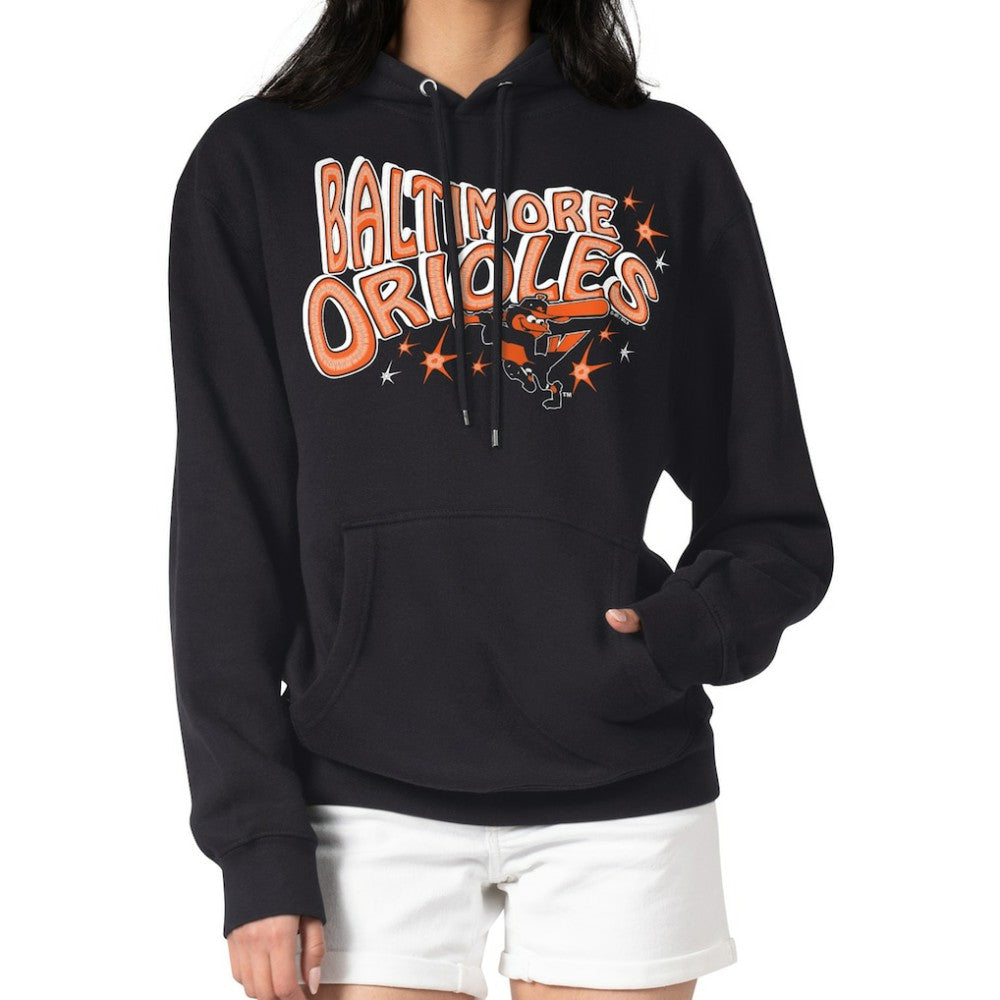 MLB Baltimore Orioles Starter Women's Fireworks Fleece Tri-Blend Pullover Hoodie