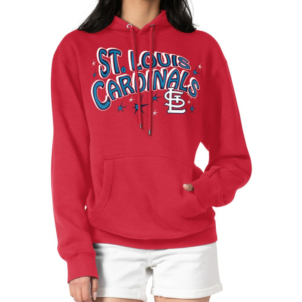 MLB St. Louis Cardinals Starter Women's Fireworks Fleece Tri-Blend Pullover Hoodie