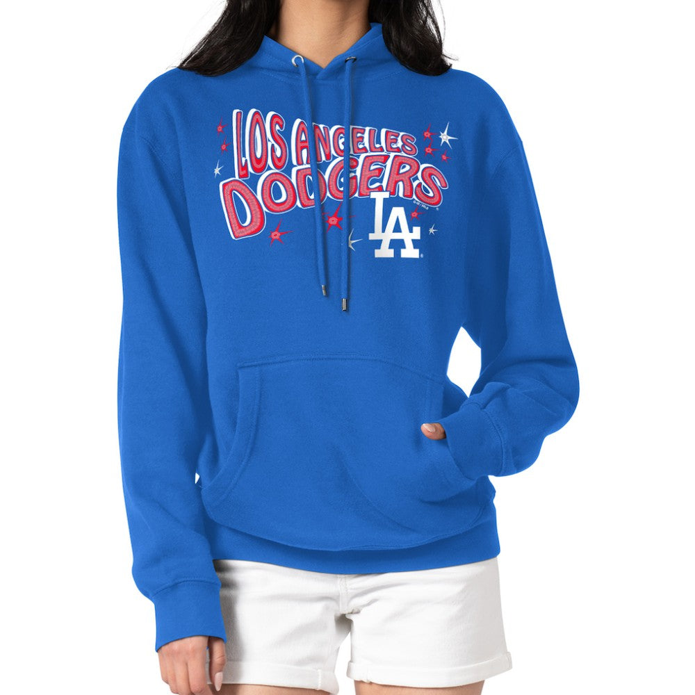 MLB Los Angeles Dodgers Starter Women's Fireworks Fleece Tri-Blend Pullover Hoodie