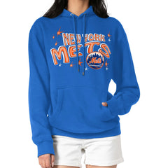 MLB New York Mets Starter Women's Fireworks Fleece Tri-Blend Pullover Hoodie