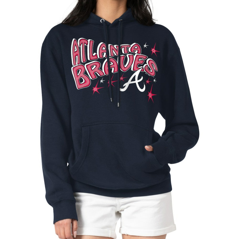 MLB Atlanta Braves Starter Women's Fireworks Fleece Tri-Blend Pullover Hoodie