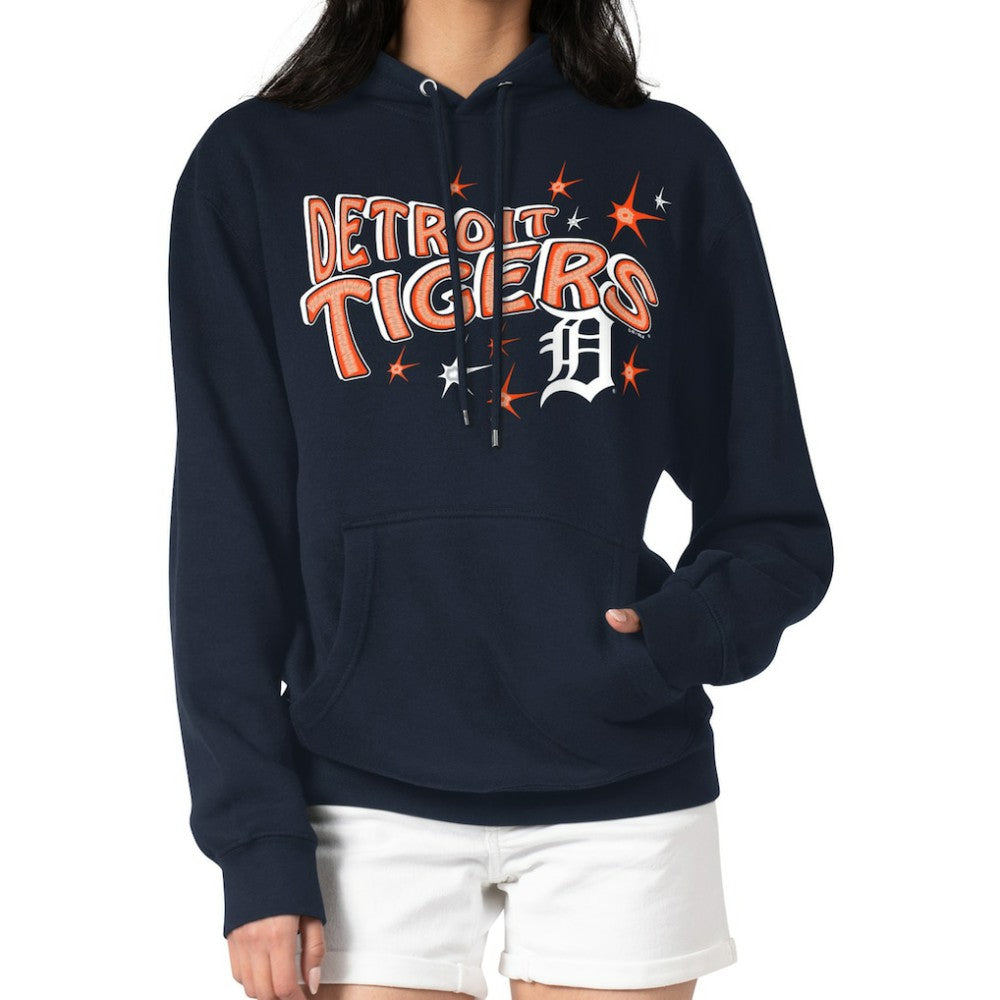 MLB Detroit Tigers Starter Women's Fireworks Fleece Tri-Blend Pullover Hoodie