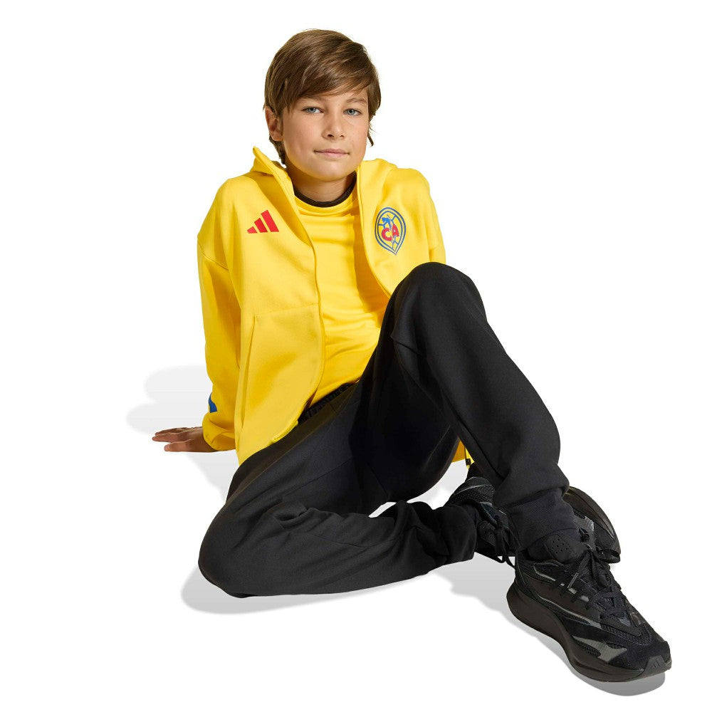 Club America Youth 2025/26 Club Anthem Full-Zip Hoodie Jacket - Adidas Yellow