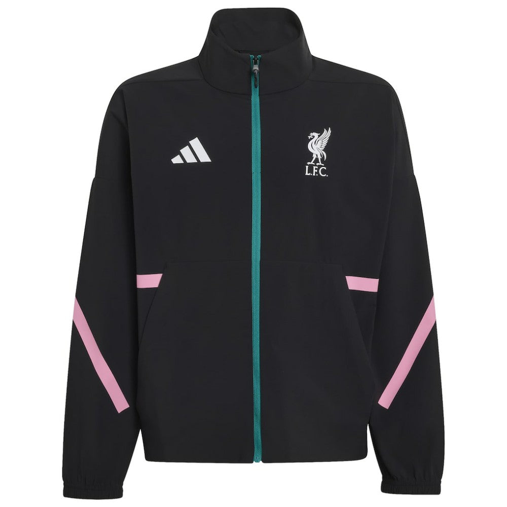Liverpool Youth 2025/26 Club Anthem Full-Zip Jacket - Adidas Black