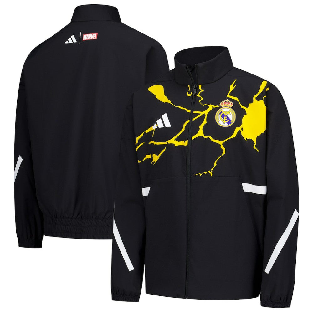 Real Madrid x Marvel Youth Anthem Full-Zip Jacket - Adidas Black