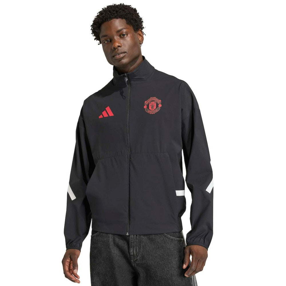 Manchester United 2025/26 Club Anthem Full-Zip Jacket - Adidas Black