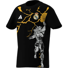 Real Madrid x Marvel Youth Graphic T-Shirt - Adidas Black