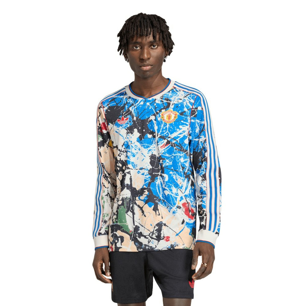 Manchester United X Stone Roses Long Sleeve Replica Jersey - Adidas Blue