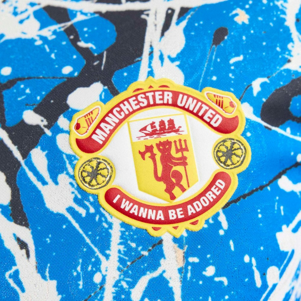 Manchester United X Stone Roses Long Sleeve Replica Jersey - Adidas Blue