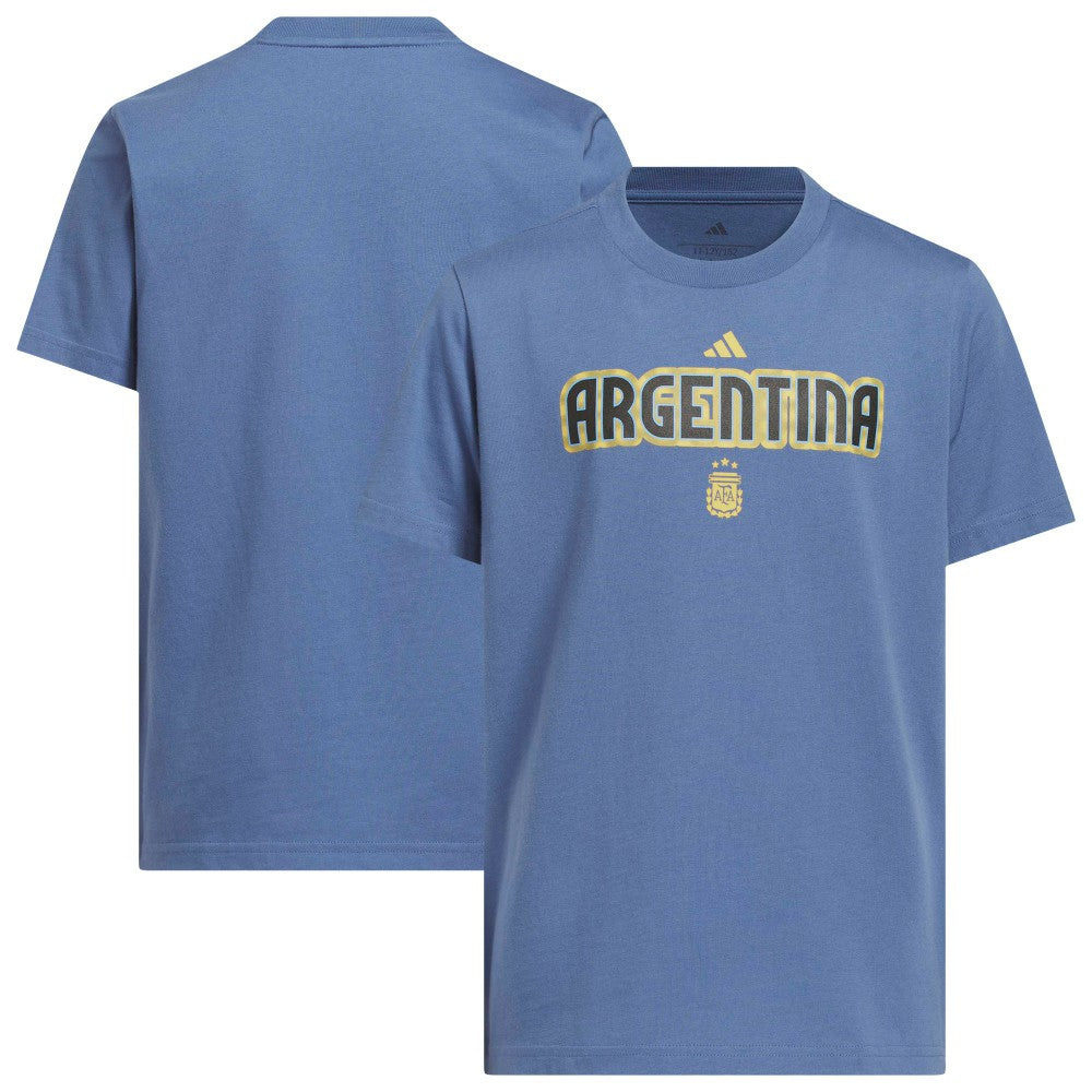 Argentina National Team Youth Jersey Hook T-Shirt - Adidas Blue
