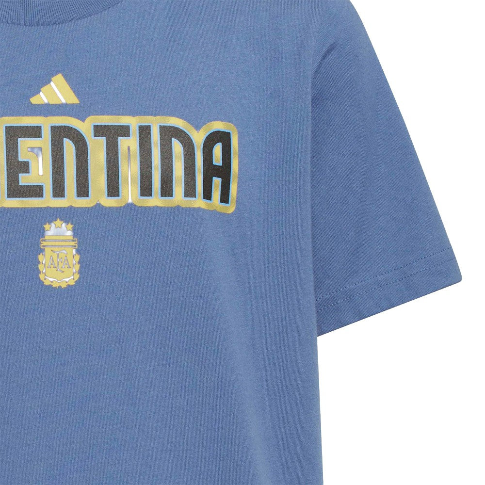 Argentina National Team Youth Jersey Hook T-Shirt - Adidas Blue