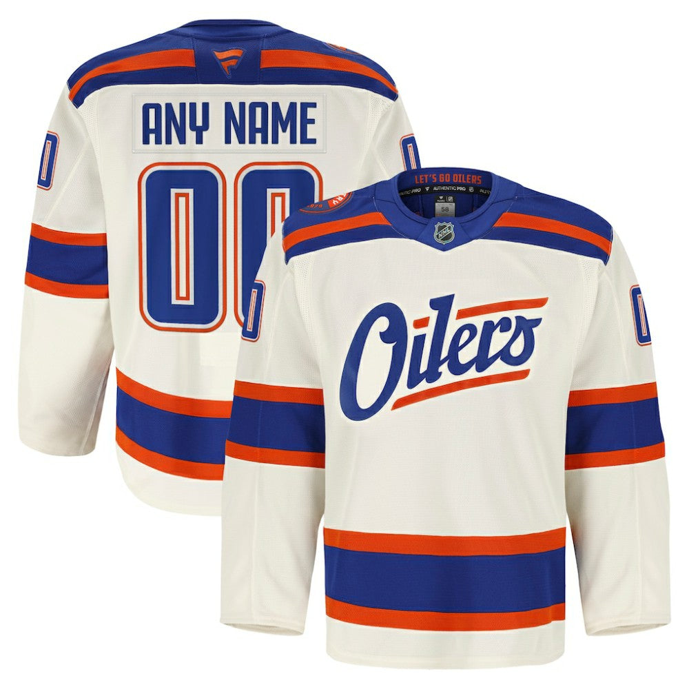 NHL Light Beige Edmonton Oilers Fanatics Alternate Authentic Pro Custom Jersey