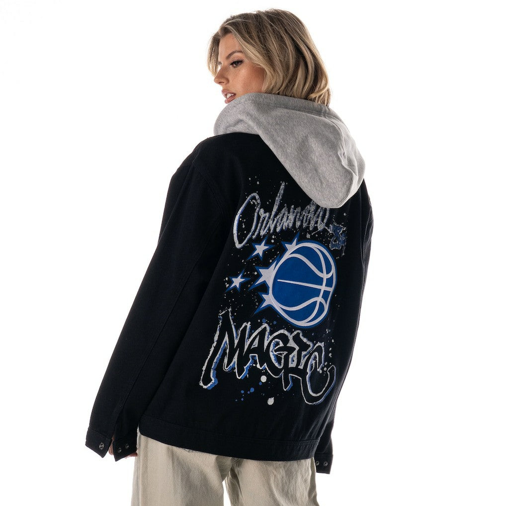 NBA Orlando Magic The Wild Collective Unisex Full-Button Denim Hooded Jacket