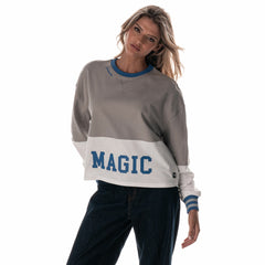 NBA Orlando Magic The Wild Collective Women's Cropped Long-Sleeve Fashion Crewneck Sweatshirt