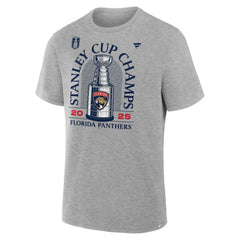 NHL Heather Gray Florida Panthers Fanatics 2025 Stanley Cup Champions Locker Room T-Shirt