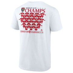 NHL White Florida Panthers Fanatics 2025 Stanley Cup Champions Jersey Roster T-Shirt