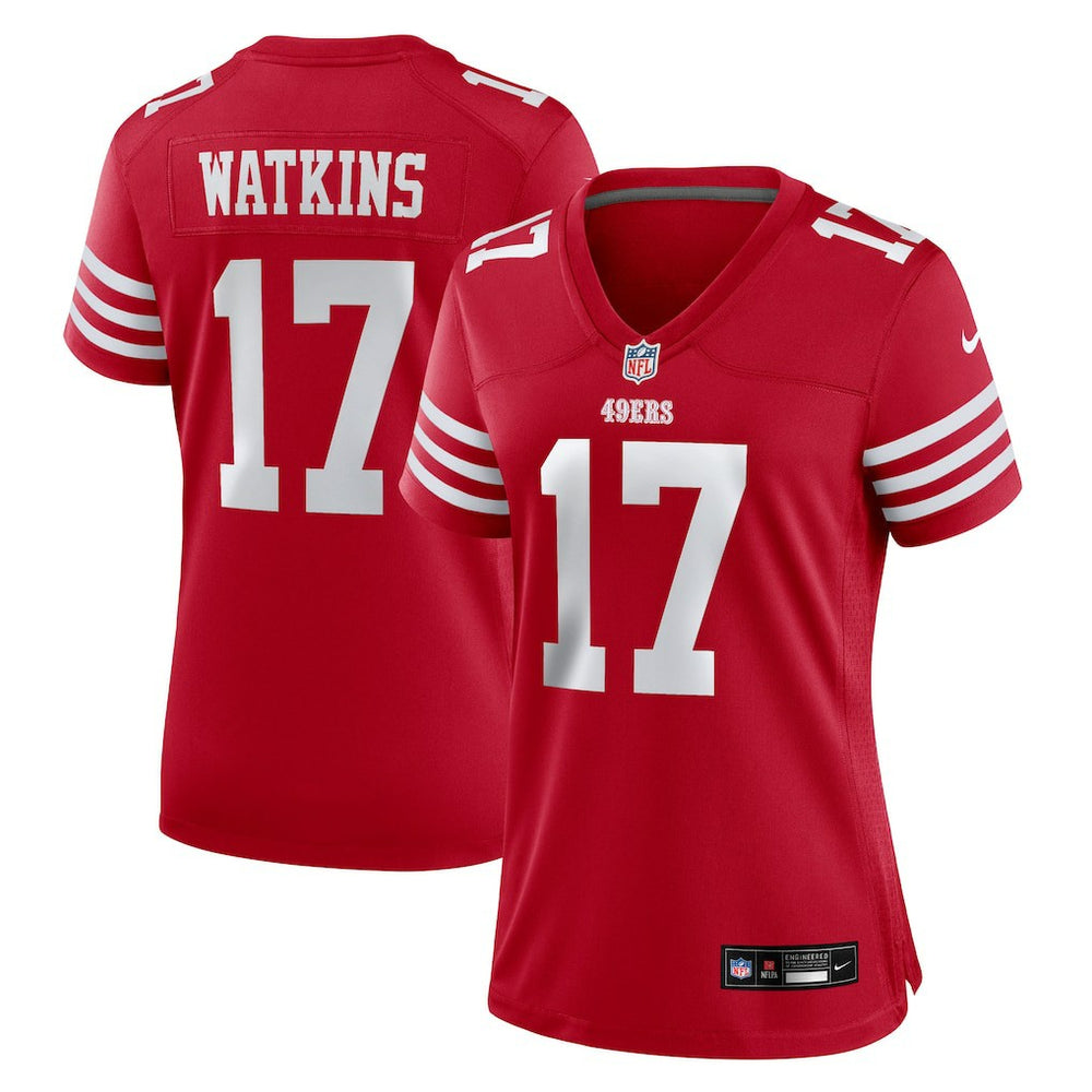 Jordan Watkins  Women's Team Game Jersey - San Francisco 49ers