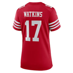Jordan Watkins  Women's Team Game Jersey - San Francisco 49ers
