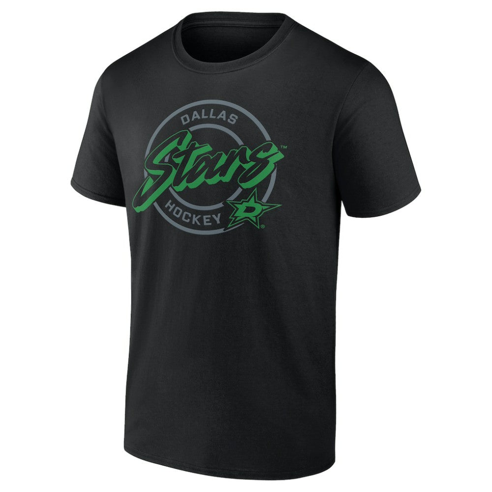 NHL Black Dallas Stars Colorblock Puck T-Shirt