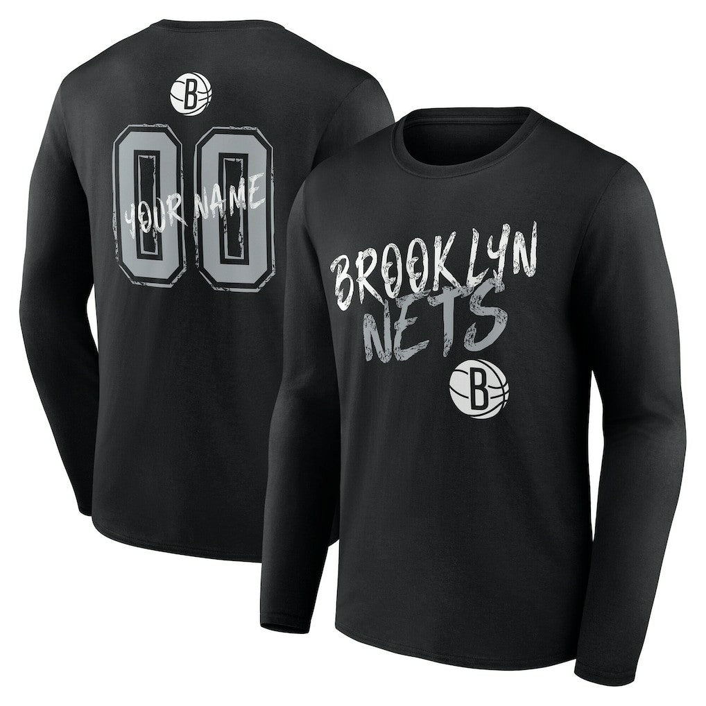 NBA Brooklyn Nets Hustle Custom Long Sleeve T-Shirt