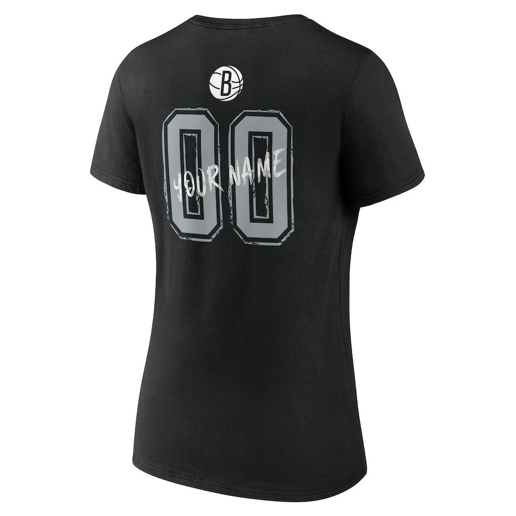 NBA Brooklyn Nets Women's Hustle Custom V-Neck T-Shirt