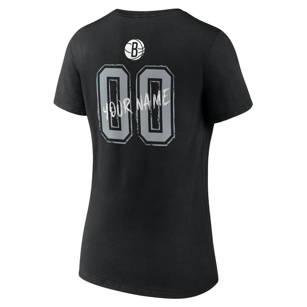NBA Brooklyn Nets Women's Hustle Custom V-Neck T-Shirt