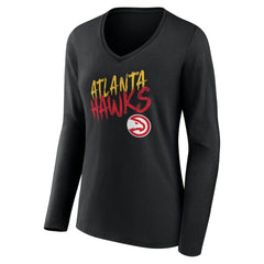 NBA Atlanta Hawks Women's Hustle Custom Long Sleeve V-Neck T-Shirt