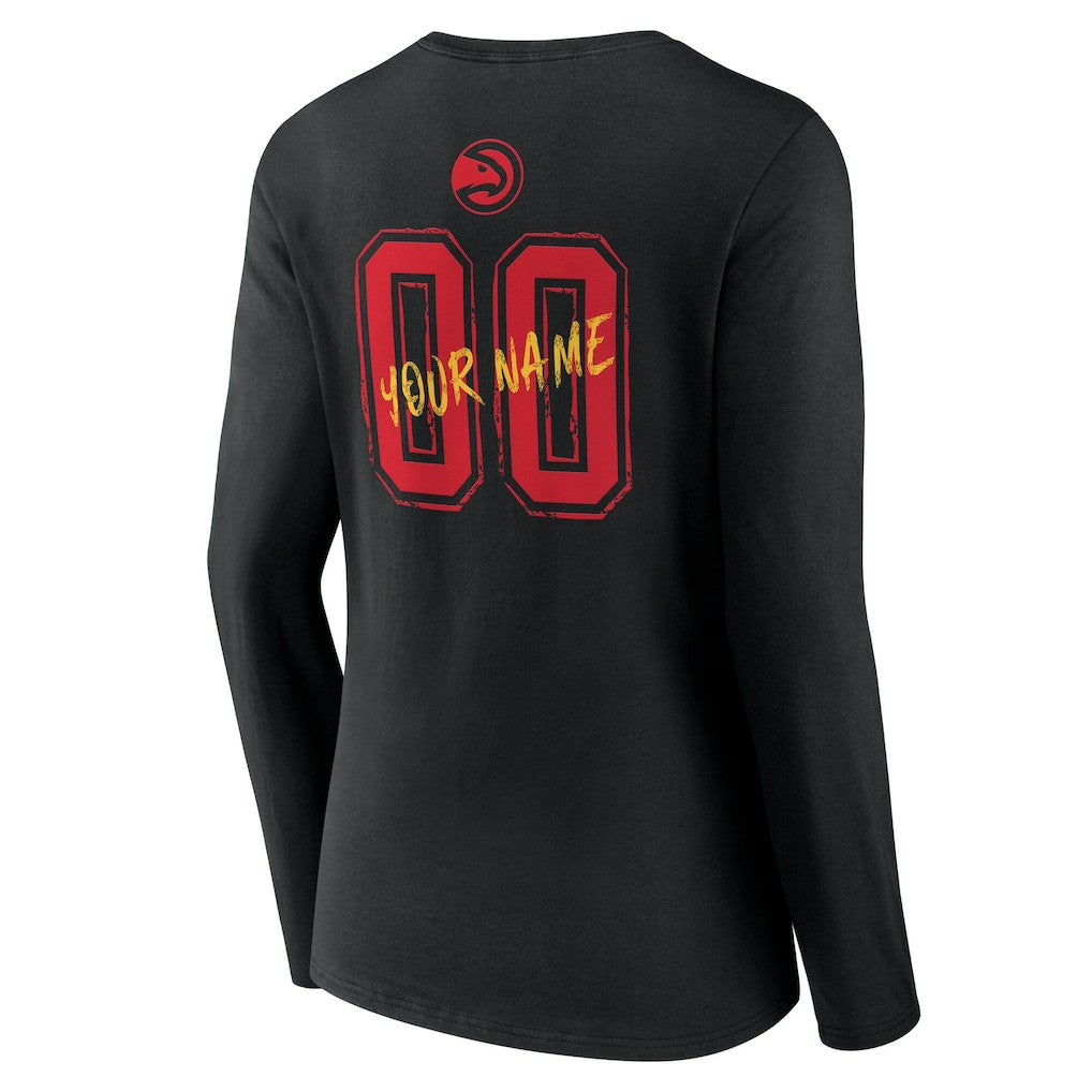 NBA Atlanta Hawks Women's Hustle Custom Long Sleeve V-Neck T-Shirt